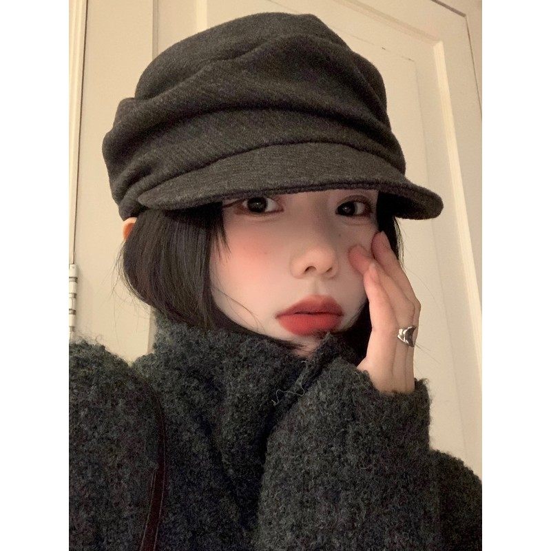 日系山本风黑色褶皱贝雷帽女秋冬显脸小报童帽大头围百搭画家帽子,服饰配件/皮带/帽子/围巾,帽子,淘宝优惠券,粉丝福利购,淘宝优惠卷