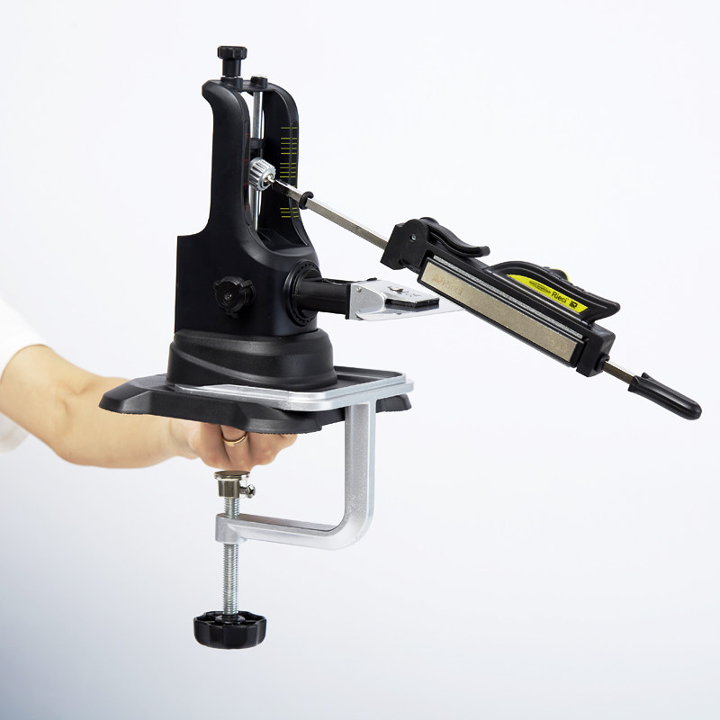 新款台式/夹桌式带金刚石磨条荡刀皮条防滑底座可调节定角磨刀器