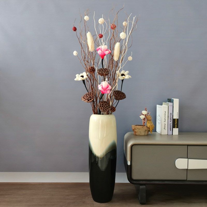 禅意干花枝创意客厅摆件橱窗隔断插花天然树枝装饰花落地假花包邮