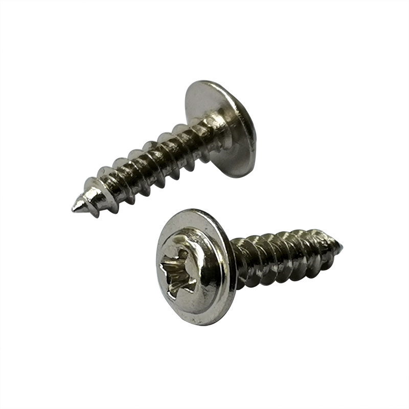 圆头带垫十字自攻PWA镀镍盘头带介螺丝M3 M3.5*8 10 12 18 25MM