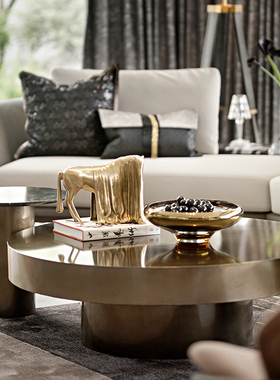 骏马主题摆件老板办公室书房书架摆件酒店样品屋展示中心吧台接待