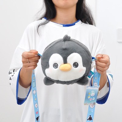 海洋馆企鹅毛绒斜挎包海豚女生包包白鲸北极熊虎鲸海豹手机袋