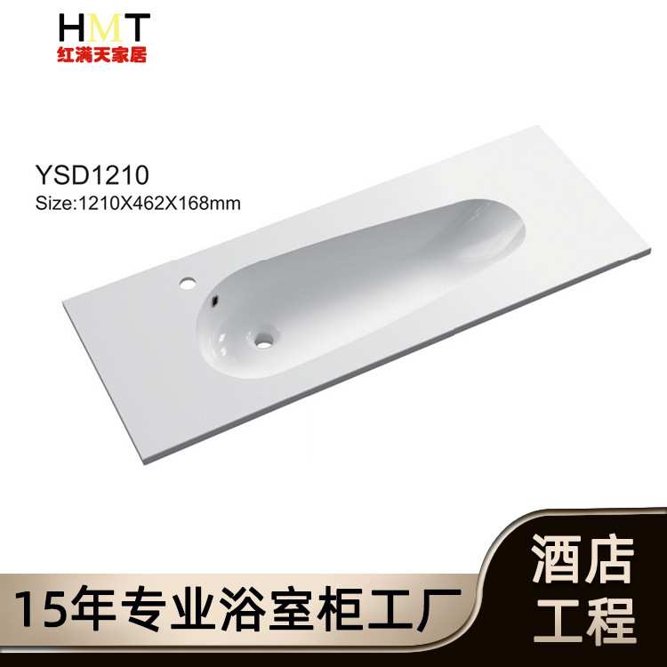 源头工厂可丽耐人造石台盆一体成型洗手池洗漱台手工打磨酒店工程