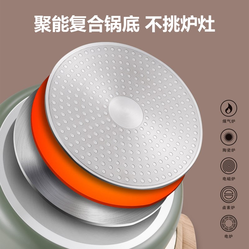 家用微压汤锅多功能煮饭锅不沾锅煲汤双耳焖炖锅燃气电磁炉通用锅
