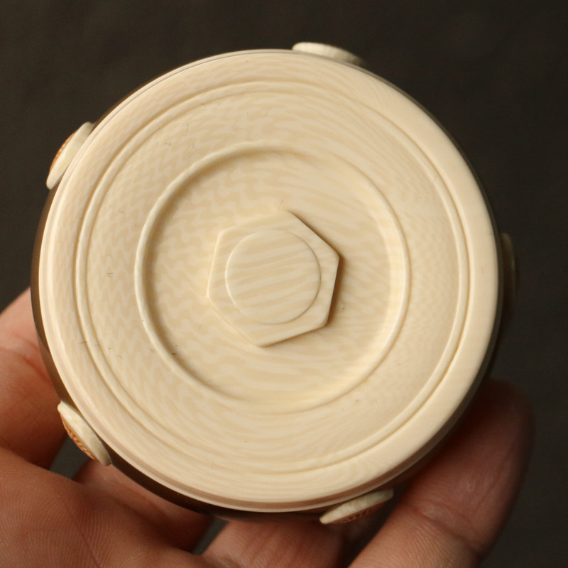 沪派海上精工制万牛角作体仿牙口盖金钟竹蛉万体鸣虫器具收藏把件