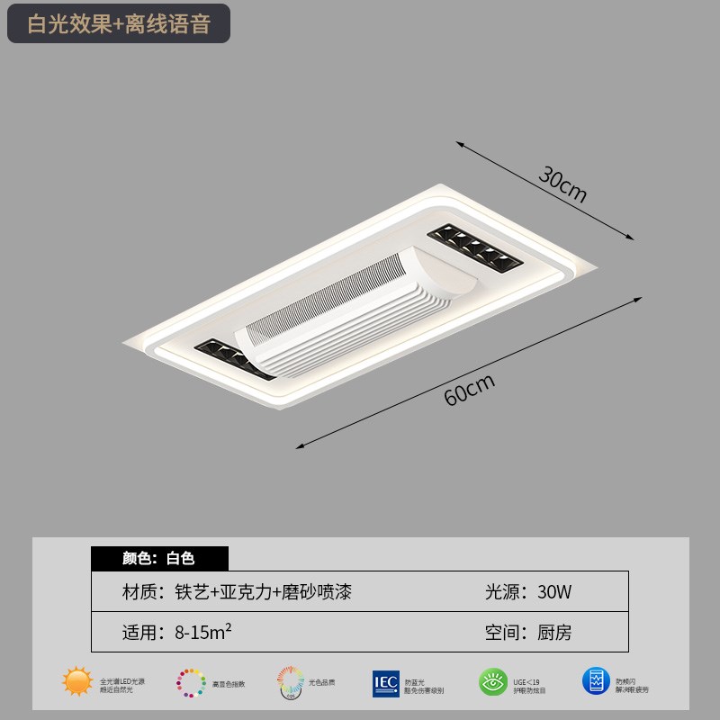 无叶风房灯嵌入式集顶吊顶新款厨扇面板办公室吸成灯餐厅灯会议厅