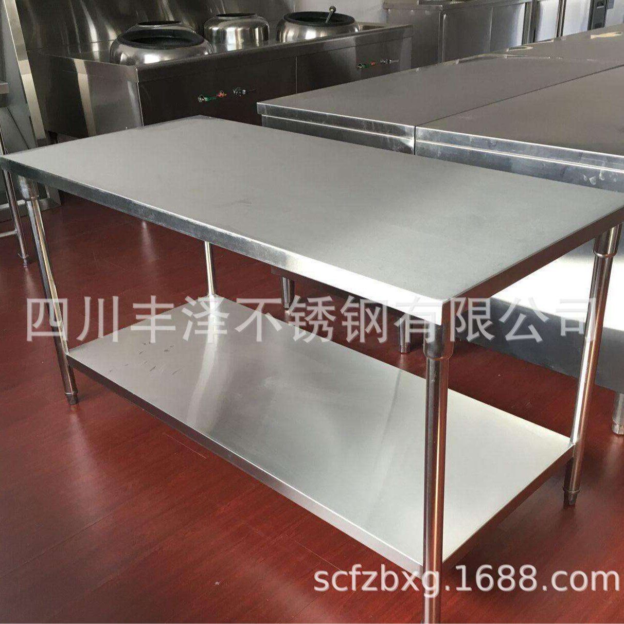 成都厂家制作 不锈钢工作台 平板台打荷台 厨房车间 单双层案板