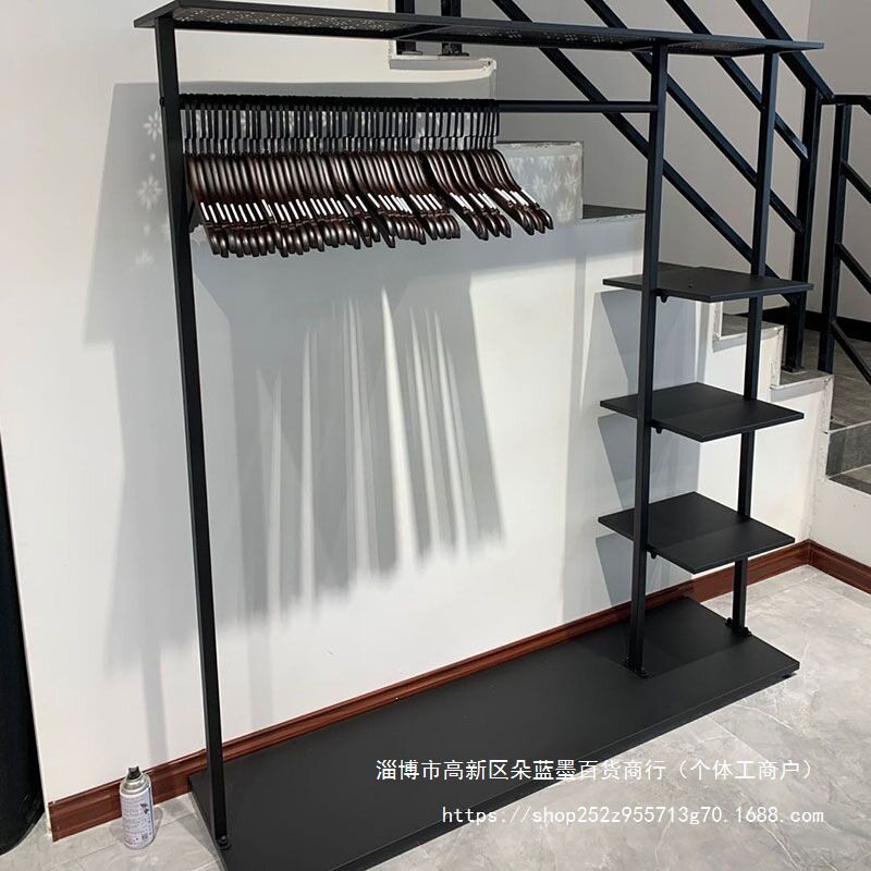 服装店展示架铁艺衣架落地式卧室挂衣架衣帽架欧式简易挂包衣服架