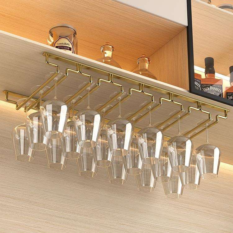 不锈钢红酒杯架挂酒柜酒杯架倒挂家用酒杯放置架收纳架高脚杯架子