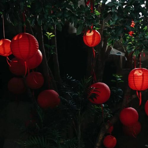 红灯笼婚庆纸灯笼古风手工灯笼婚礼春节元旦装饰新年商场橱窗挂饰