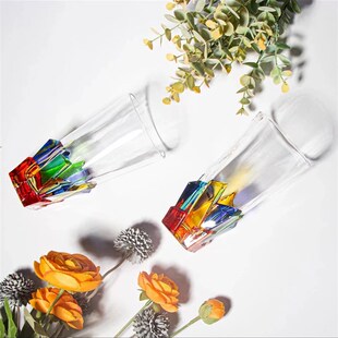 冰山杯热烈啤酒杯意大利手绘方块杯威士忌酒杯HCN