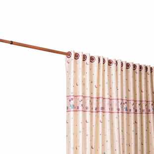 A5L胡桃木纹免打孔可伸缩卧室窗帘杆加粗加厚卫生间晾衣杆浴室浴