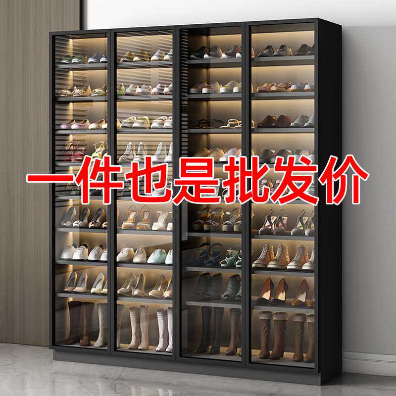 玻璃门鞋柜家用门口大容量入户玄关柜一体柜高立式简约阳台储物柜