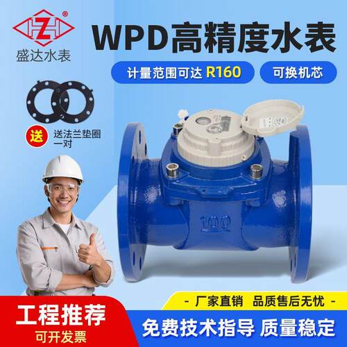 盛达高精度R160水平螺翼式水表WPD-50~200 大口径工业水表