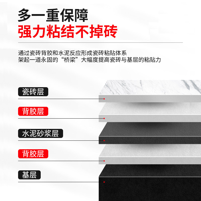 瓷砖背胶强力粘结剂涂装贴瓷砖胶粘合砖5kg地砖墙砖玻化剂背桶胶