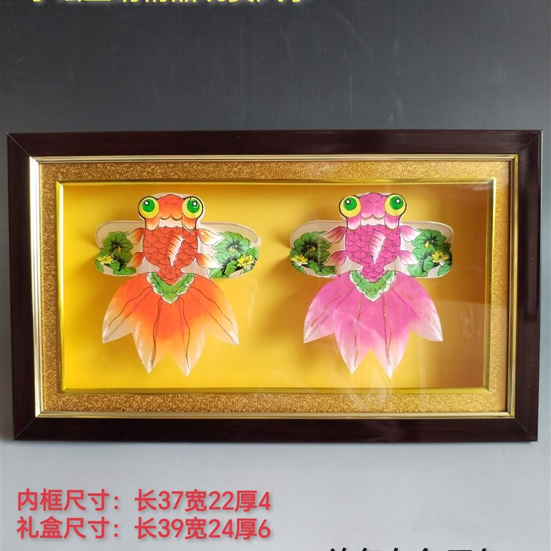 潍坊风地手绘丝绢精品观赏沙燕风筝筝礼特色方盒镜框礼品摆台装饰