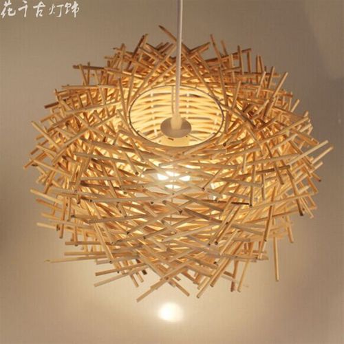 创意个性田园鸟巢窝藤艺竹编吊灯吧台咖啡餐厅酒饭店茶楼复古吊灯