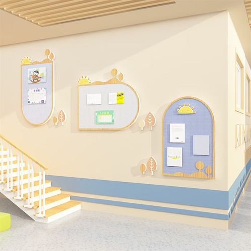 毛毡幼儿园环创材料家园联系共育主题文化墙面楼梯装饰班级公示栏