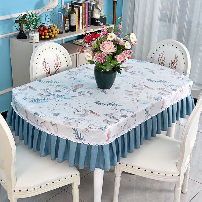 防水田园桌布桌子罩椭圆形餐桌桌布茶几套罩全包布艺家用台裙书桌