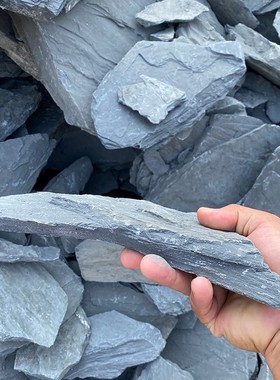 英石假山鱼池造景流水喷泉客厅真原石头盆景黑片石墨石景观石摆件