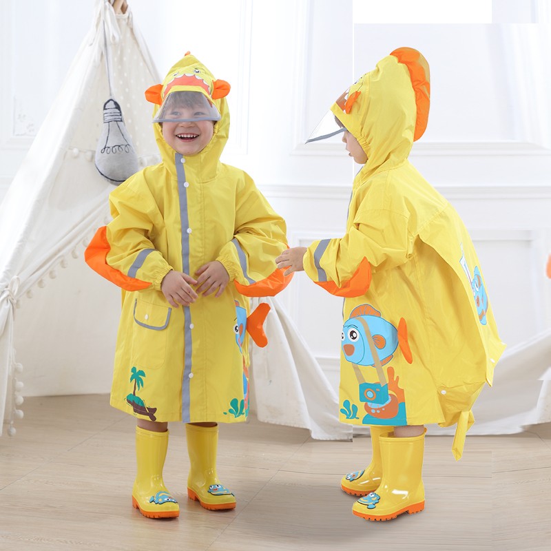 通童雨衣男童女童园包位幼儿书小孩宝宝雨衣套装雨具卡儿斗篷雨披