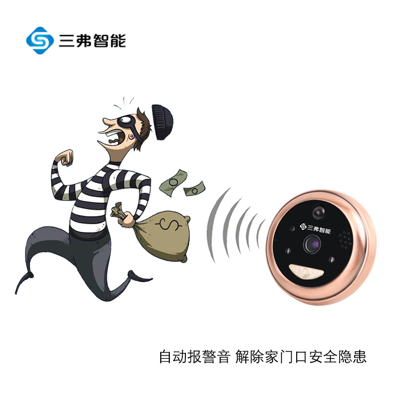 三弗F02侦测版智能猫眼可视家用感应抓拍录像夜视监控电子门镜