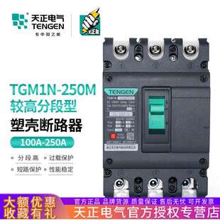 TENGEN天正TGM1N-250M/3300型塑壳断路器空气开关高分断能力50KA