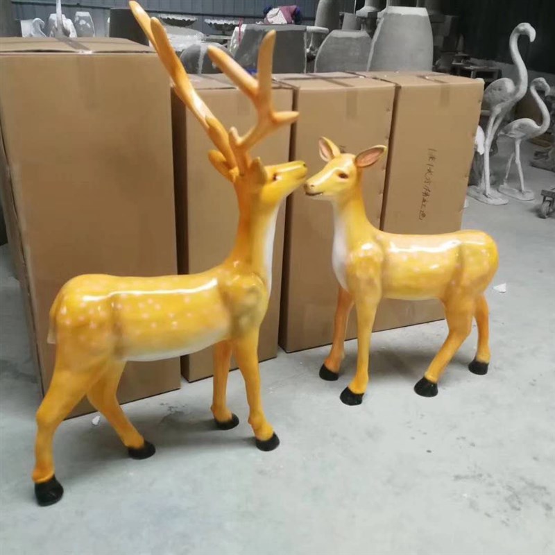 白鹿树脂梅花鹿精灵鹿婚礼背景装饰品舞台迎宾区场景布置婚庆道具