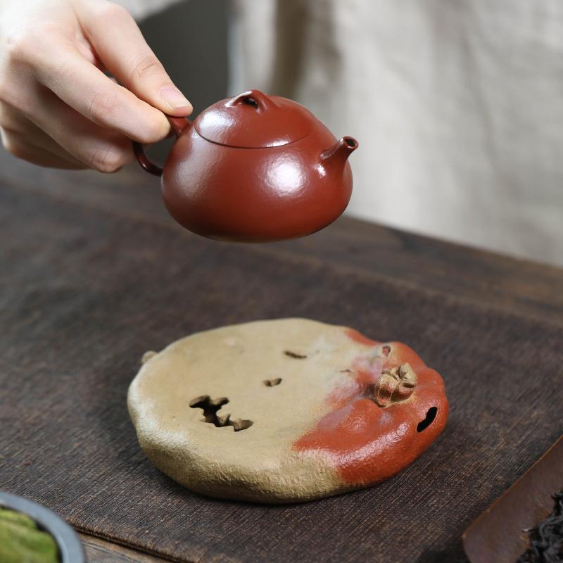 宜兴紫砂壶承手工仿生石榴茶壶托底座茶南瓜承垫蓄水干泡台盘配件