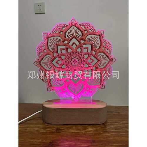 Mandala Yoga Room Night Light LED 七彩曼陀罗花装饰摆件