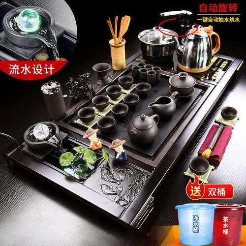 紫砂茶具套装家用简约客厅功夫实木大茶台茶盘全自动整套一体茶盘