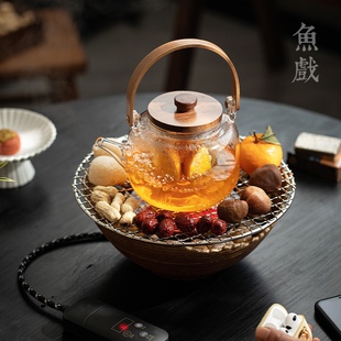 家用室内围炉煮茶壶全套中式电陶炉烤茶炉罐罐煮茶器玻璃泡茶壶