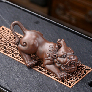 招财貔貅茶宠摆件精品可养手工紫陶茶宠物茶玩茶桌茶台茶具零配件