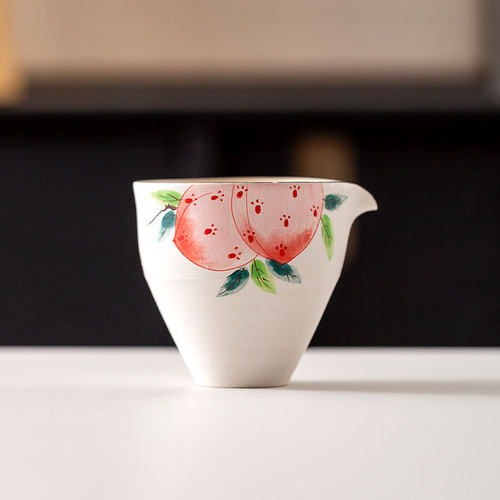 冸斋手绘公道杯公杯匀杯家用加厚陶瓷分茶器单个茶海功夫茶具配件