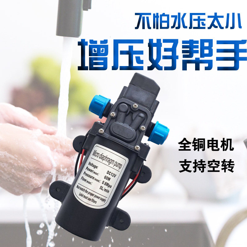 电动微型隔膜泵农用喷雾器植保机打药增压泵水泵自吸直流12V60W