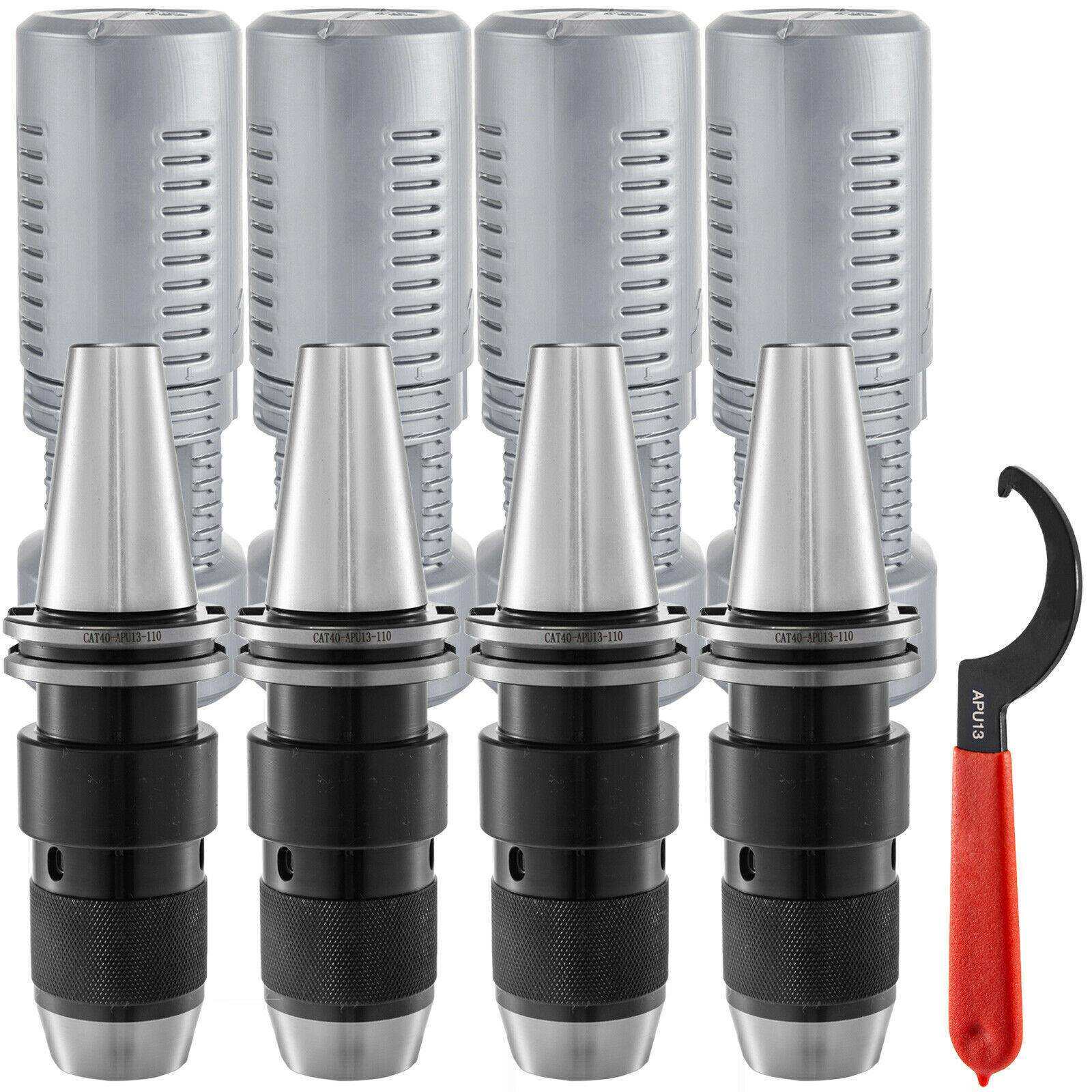 CAT40-1/2"一体式钻夹头套装 4PCS CAT40-APU13-110 带专用扳手