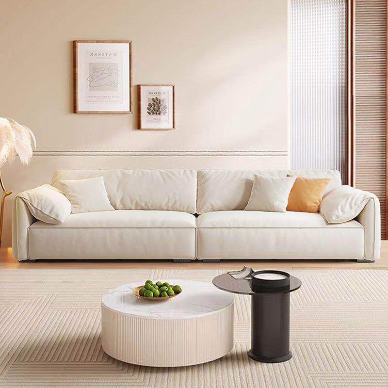 意式极简客厅布艺沙发现代轻奢小户型猫抓布家用三人位直排耳