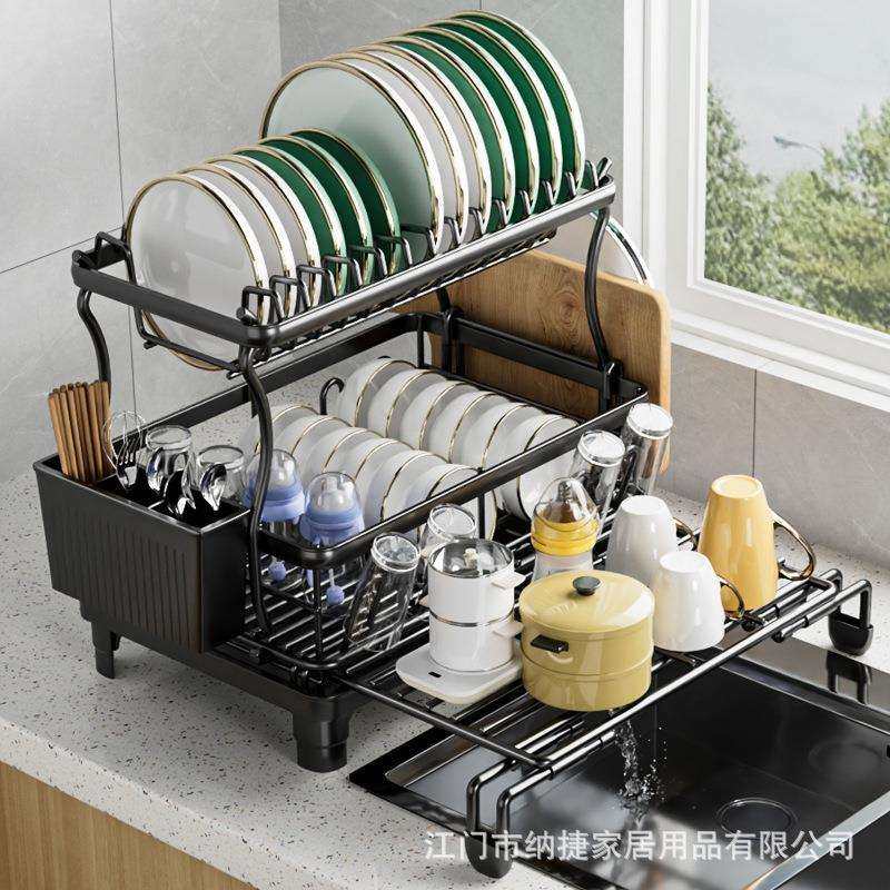 跨境厨房碗盘沥水架碗架双层台面碗柜置物架可拆卸碗筷餐具收纳架,模玩/动漫/周边/娃圈三坑/桌游,模型制作工具/辅料耗材,淘宝优惠券,粉丝福利购,淘宝优惠卷