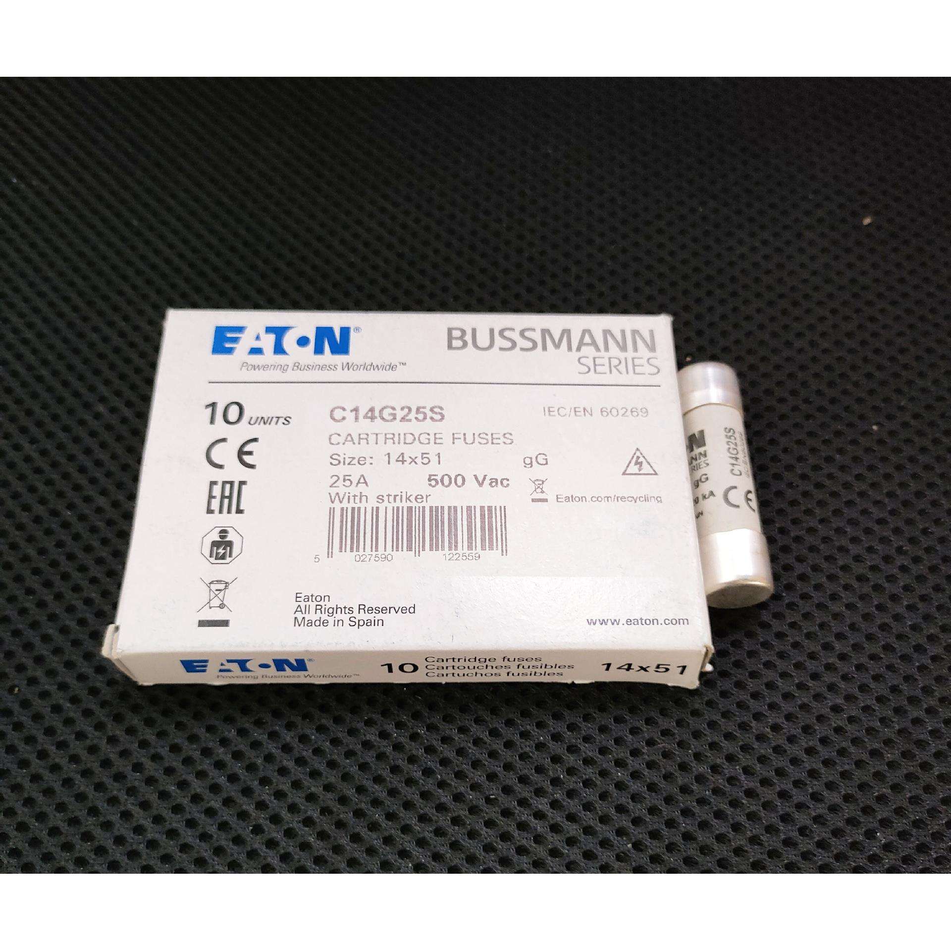 C14G25S陶瓷管保险丝 500V 25A 14X51 巴斯曼BUSSMANN熔断器