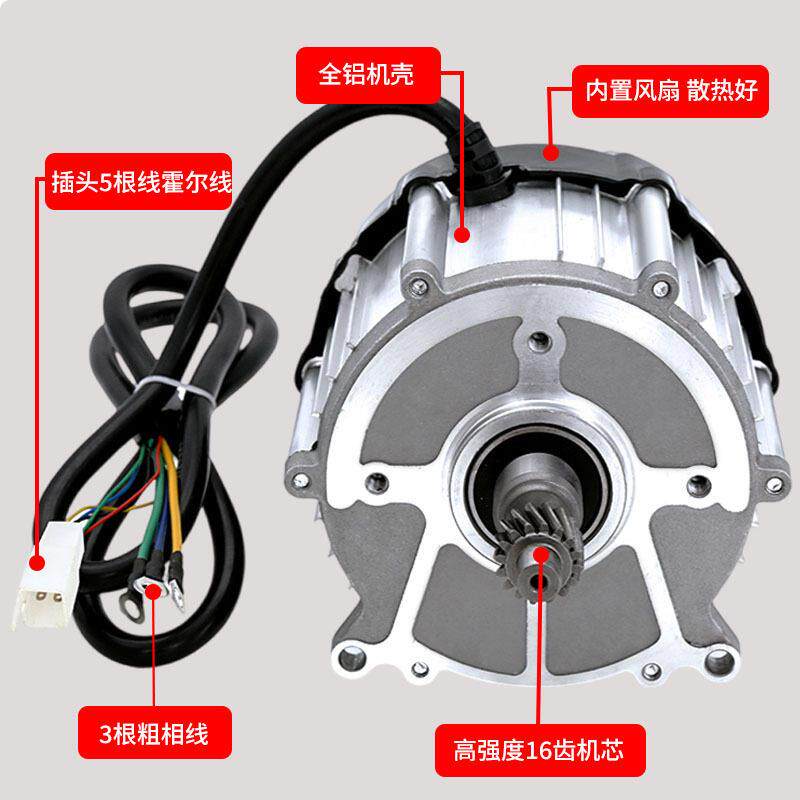 电动三轮车休闲车无刷电机60V850W工程车永磁直流差速电机环宇