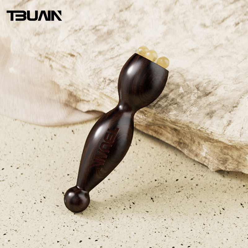 TBUAIN紫光檀羊角小莲蓬眼霜棒眼面部专用拔筋棒提拉紧致缓解点穴