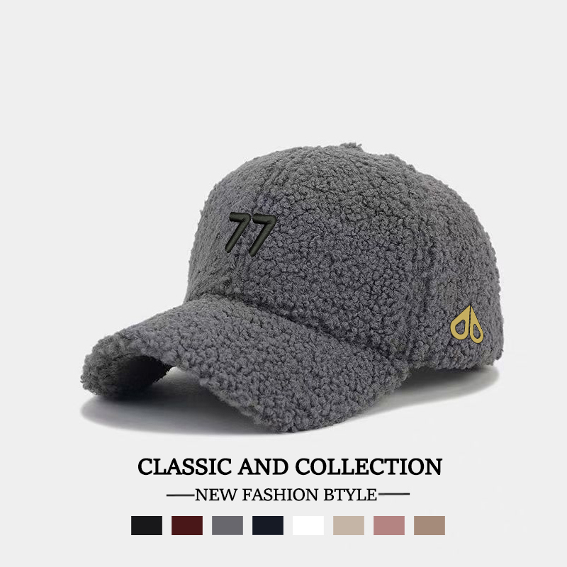 剪刀四季MOOSE韩版时尚百搭简约男女同款秋冬保暖羊羔绒棒球帽潮