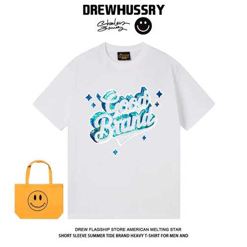 DREW美式good立体字母短袖T恤男女同款宽松高级感嘻哈风纯棉上衣