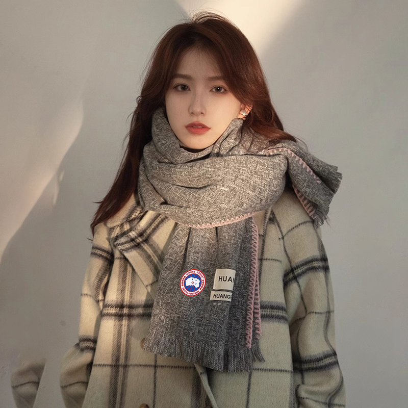 COUODO GOOSE大鹅新款围巾格子男女冬季情侣款针织格子保暖围脖