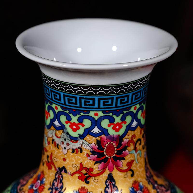 景德镇陶瓷器落地大花瓶插花简欧式客厅现代简约装饰品工艺品摆件