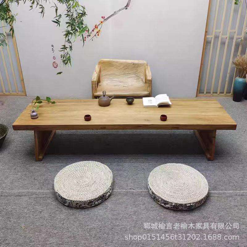 老榆木桌子民宿茶桌茶室干泡茶台客厅阳台喝茶桌子实木茶几方桌