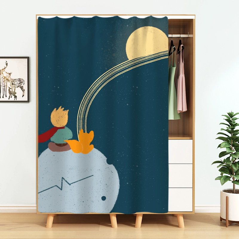 衣柜杂物遮挡帘鞋柜防尘遮丑布帘子免打孔书柜装饰柜子滑轨式拉帘,居家布艺,门帘,淘宝优惠券,粉丝福利购,淘宝优惠卷