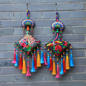 风铃挂饰 创意民族风布艺绣花风铃 饰品 家庭装 出国礼品 绣花风铃