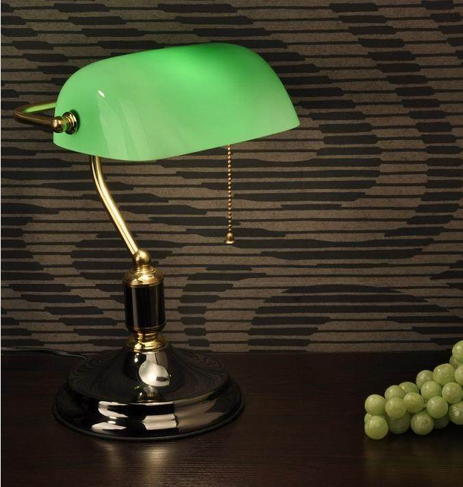 复古中式民国仿古绿色玻璃罩台灯老上海仿古蒋介石卧室书房床头灯