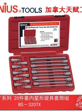 Genius天赋 3/8″10mm系列20件套内星形旋具套筒组BS-320TX